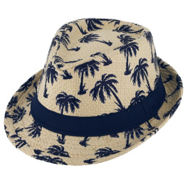 Children's Trilby Hat Palm Trees Straw Paper - Traclet
