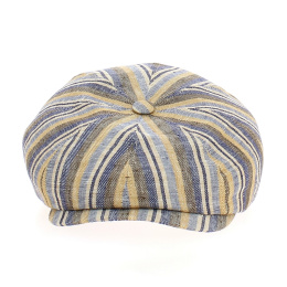 Multicolored Striped Newsboy Cap