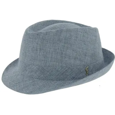 Trilby Ctane Blue Linen UPF 40+ Hat - Fléchet reference 22043 traclet hat shop