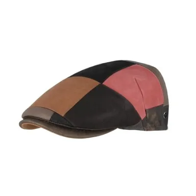 Chambeon Patchwork Leather Flat Cap - Fléchet Reference: 8655 | Chapellerie Traclet