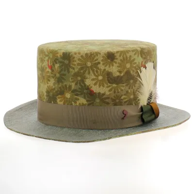 Chapeau Haut de Forme CLINDRO Fleuri Vert