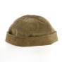 Brown Lined Cotton Beanie