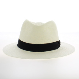 White Panama Hat in Natural Straw
