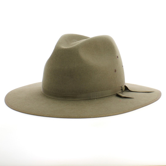 Khaki Felt Fedora Hat - Akubra