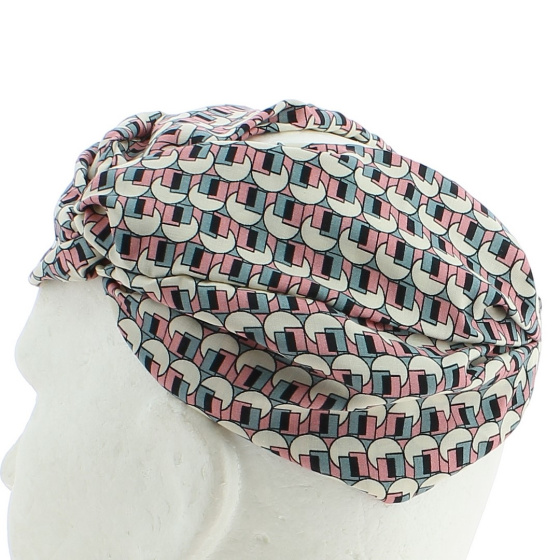 Nœud Turban Femme Rose & Bleu