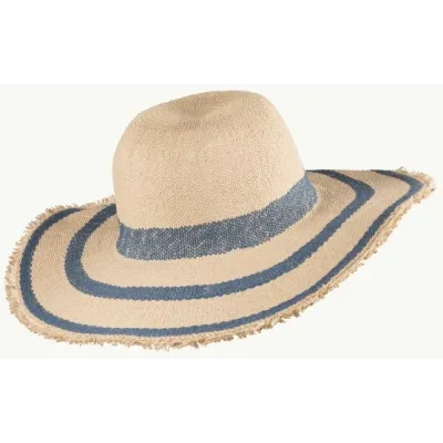 Matara Paper Straw Wide Brim Hat Navy Natural - Traclet reference 22083 traclet hat shop