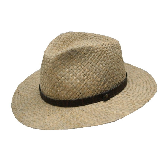 Trento Natural Straw Fedora Hat - Traclet
