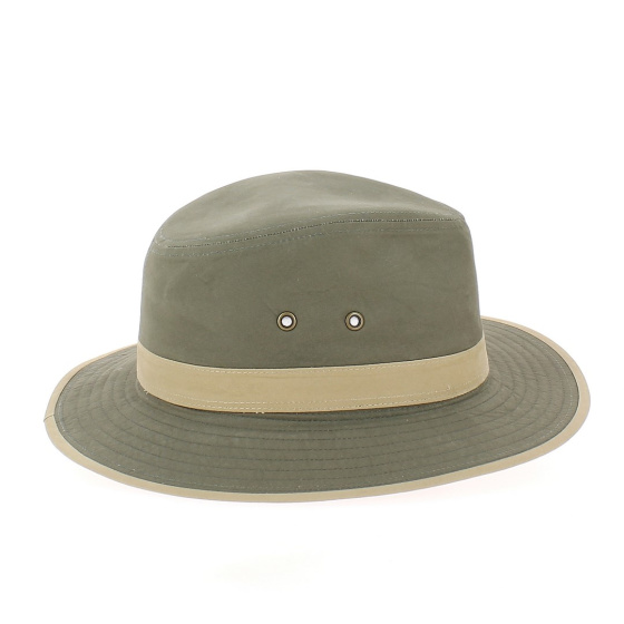 Auckland Traveller Hat Khaki & Hazelnut Cotton - Traclet