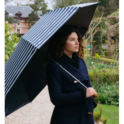 Parapluie De Golf Pliant Automatique Marinière UPF 50+ - Piganiol référence 22108 chapellerie traclet