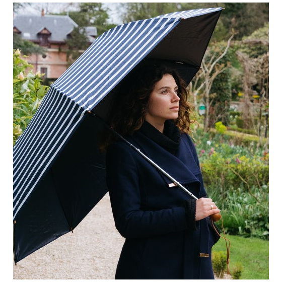 Parapluie De Golf Pliant Automatique Marinière UPF 50+ - Piganiol