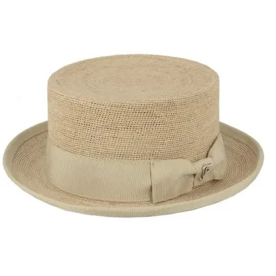 Flechet raffia semi-top hat