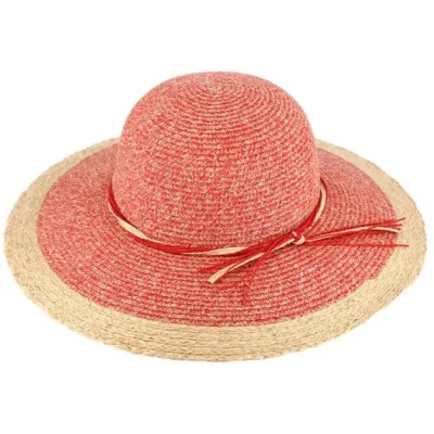 Red Paper Straw Sun Hat Alessia - Traclet Reference: 22113| Traclet Hatmakers
