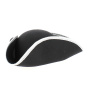 Black Wool Felt Foldable Tricorn - grey trimming