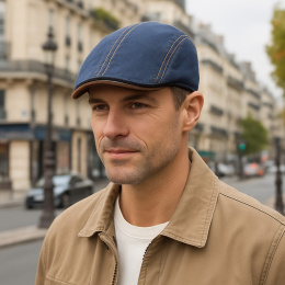 copy of Giovanni Cambered Cap in Beige Linen - Traclet