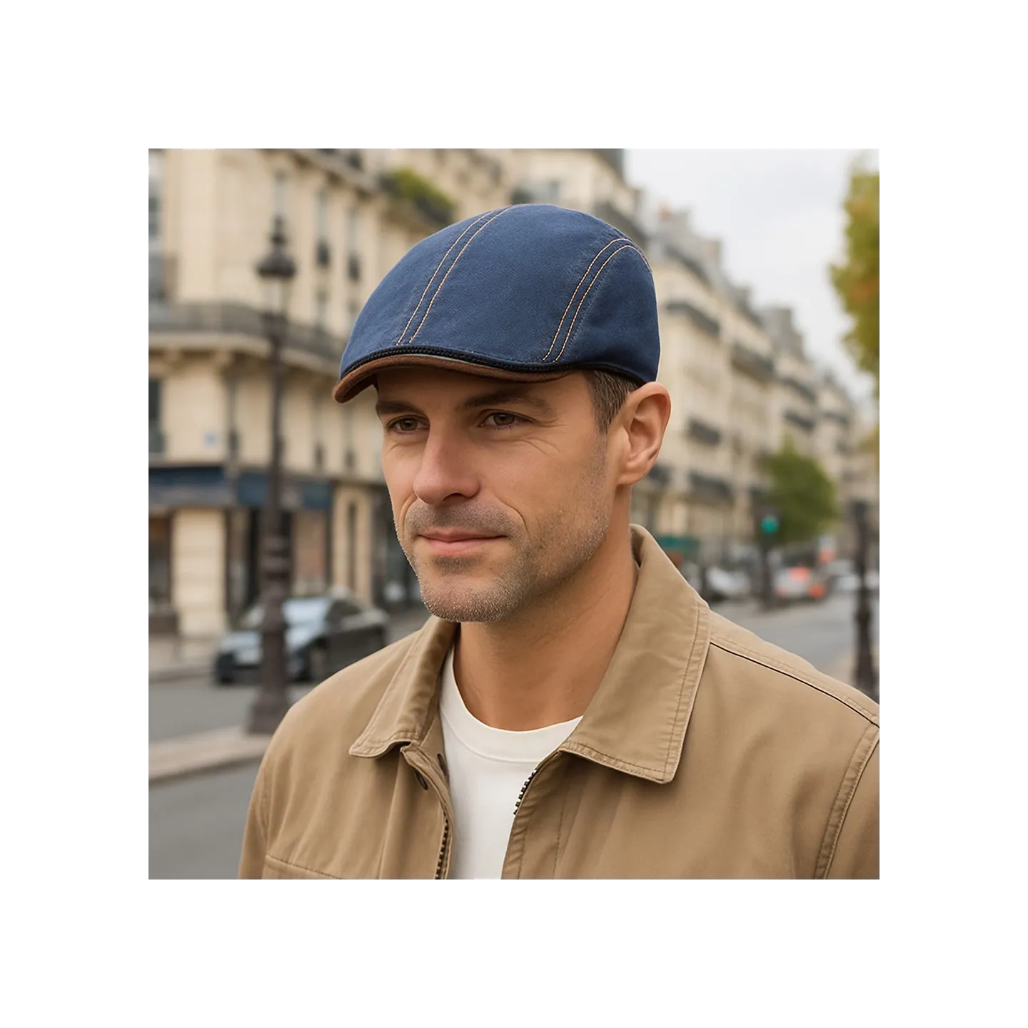 Casquette Bombée Giovanni lin Jeans UPF 50+ - Traclet
