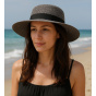 Black Paper Straw Stella Wide-Brimmed Hat - Traclet
