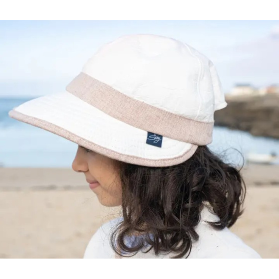 Girls' Cap Louison Anti-UV Chin Strap Old Rose - Soway