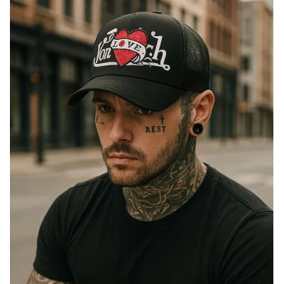Love Black Baseball Cap - Von Dutch Reference: 22162| Traclet Hat Shop