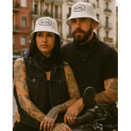 White Washed Cotton Bucket Hat - VON DUTCH