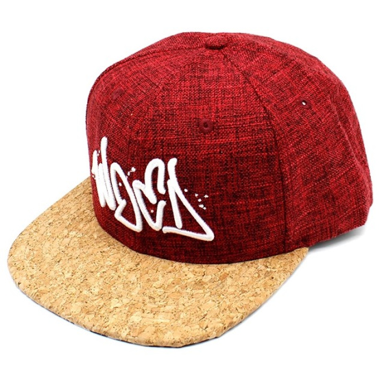 Burgundy Graffiti Snapback Cap - Woed
