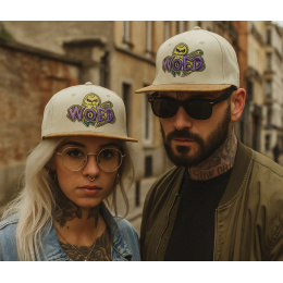 Casquette Snapback Pixel Kaiju Denim Grise - Woed