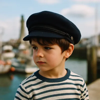 Navy children's sailor pea coat cap Reference: 7176 | Traclet Hat Shop