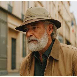 Chapeau Safari Peaugres Coton Beige & Marron - Traclet