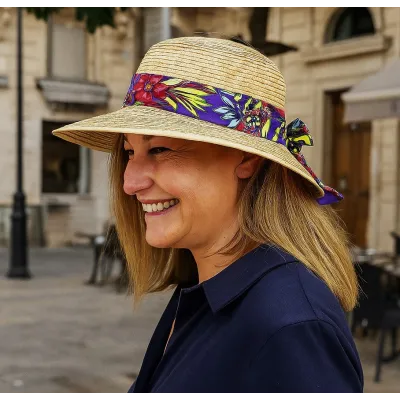 Alameda Wide Visor Cap Straw UPF 50+ - Traclet ref 22188 traclet hat shop