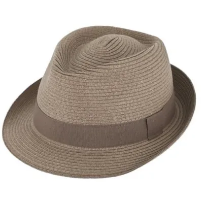 Taupe Paper Straw Trilby Hat - Traclet  Reference: 22195| Traclet Hat Shop