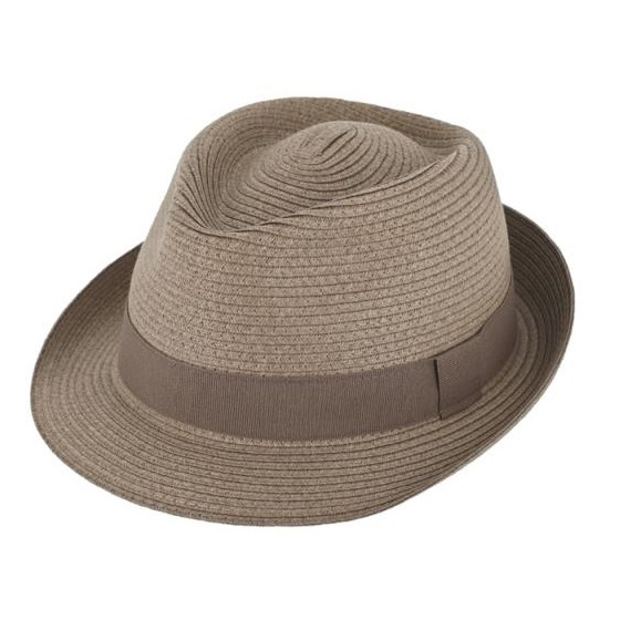 Chapeau Trilby Paille Papier Taupe - Traclet