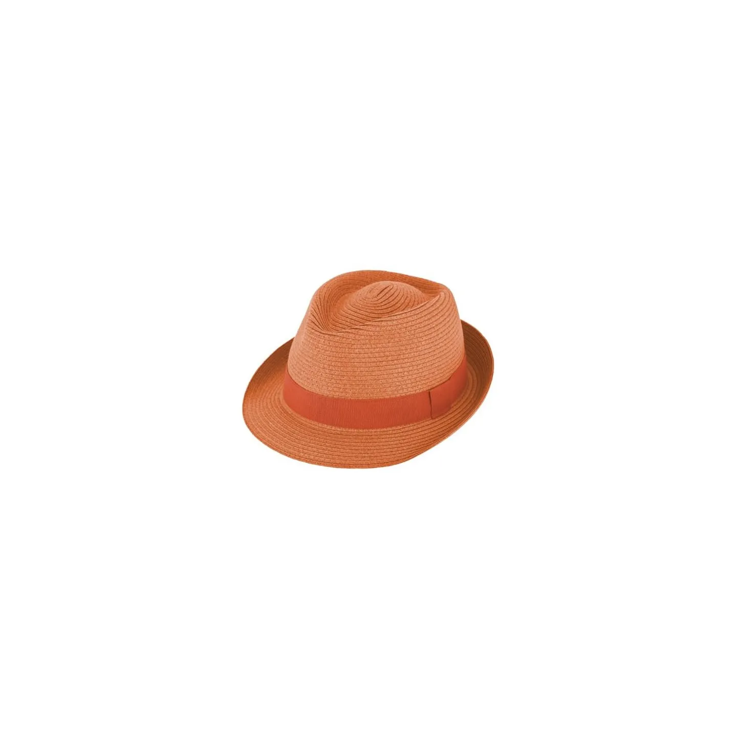 Orange Paper Straw Trilby Hat - Traclet Reference: 22196| Traclet Hatmakers