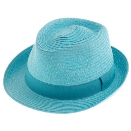 copy of Pine Green Paper Straw Trilby Hat - Traclet