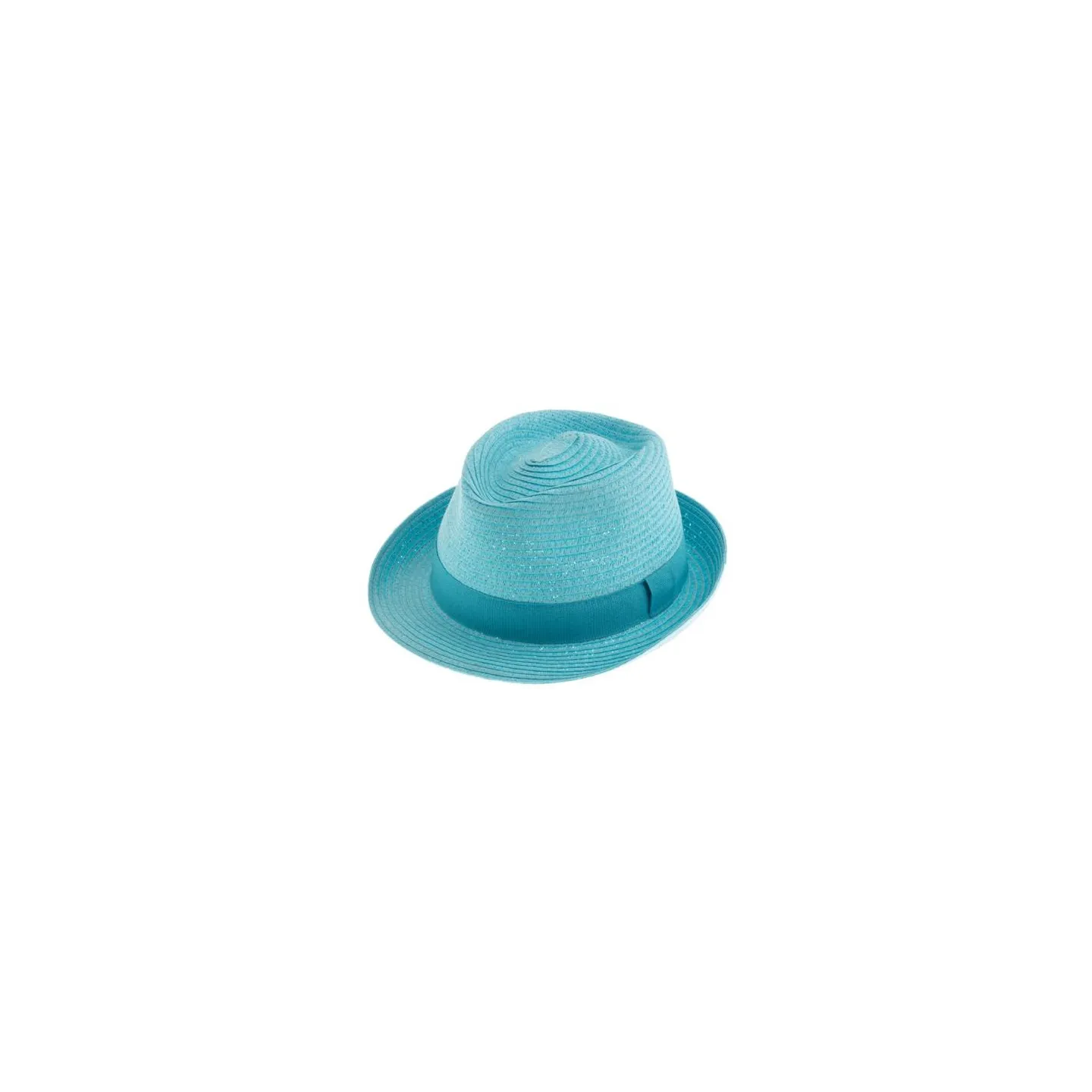 Turquoise Paper Straw Trilby Hat - Traclet Reference: 22197| Traclet Hatters