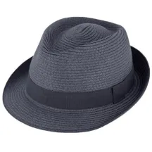 Navy Paper Straw Trilby Hat - Traclet Reference: 22199| Traclet Hat Shop