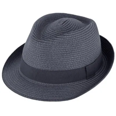 Navy Paper Straw Trilby Hat - Traclet Reference: 22199| Traclet Hat Shop