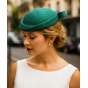 Natural Straw Ceremonial Hat in Green with Rhinestones - Traclet