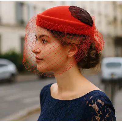 Chapeau Elégance Rouge - Fabrication Française