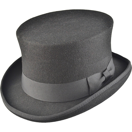Mauro Black Felt Top Hat - Traclet