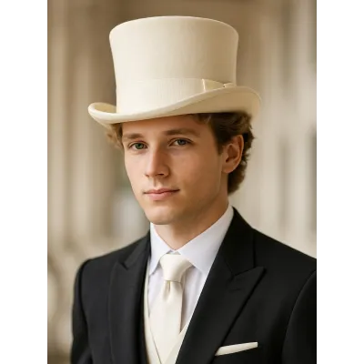 White Felt Top Hat Mauro - Traclet Reference: 22217| Traclet Hatmakers