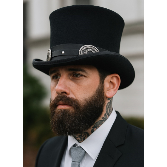 Chapeau Haut De Forme Marco Feutre Noir - Traclet