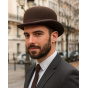 Brown Wool Felt Bowler Hat - Traclet