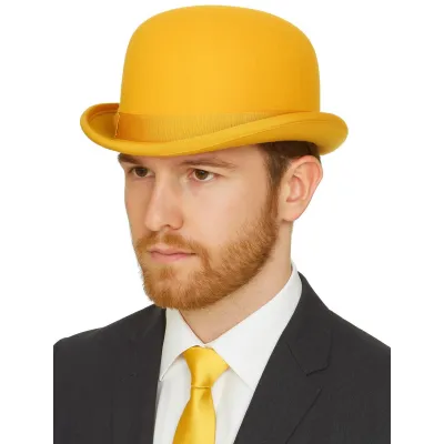 Chapeau Melon Feutre Laine Jaune - Traclet