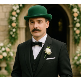 Emerald Green Wool Felt Bowler Hat - Traclet