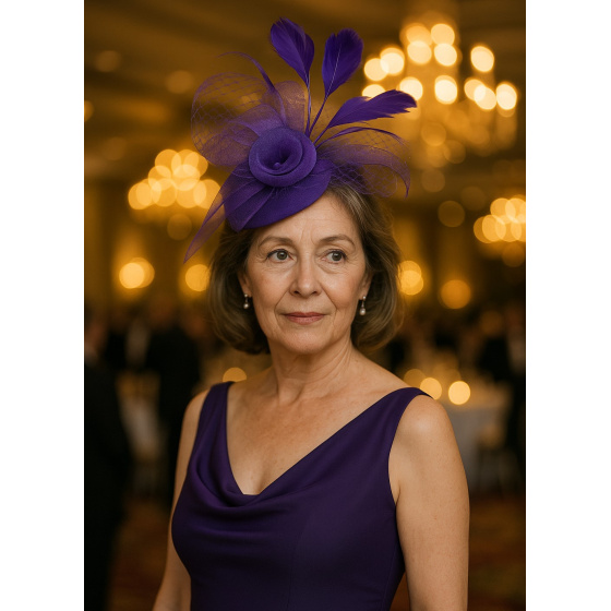 Coiffe Pince Anna De Cérémonie Violet - Traclet