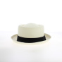 Chapeau Porkpie Panama Blanc - Traclet