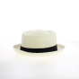 Chapeau Porkpie Panama Blanc - Traclet