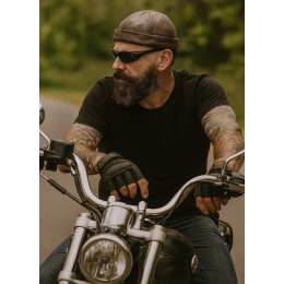 Bonnet Biker Cuir Marron - Bullet style Seven Jocker