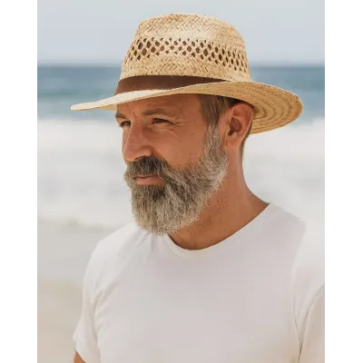 Traveller Gardener Straw Hat with Khaki Ribbon - Traclet Reference: 471 | Traclet Hat Shop