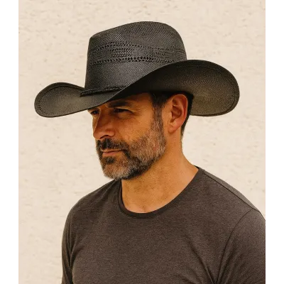 Chapeau CowBoy Gunlock Paille Noir - SCIPPIS - Traclet