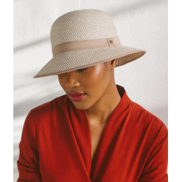 Anna Beige & White Cloche Hat - House of Ord